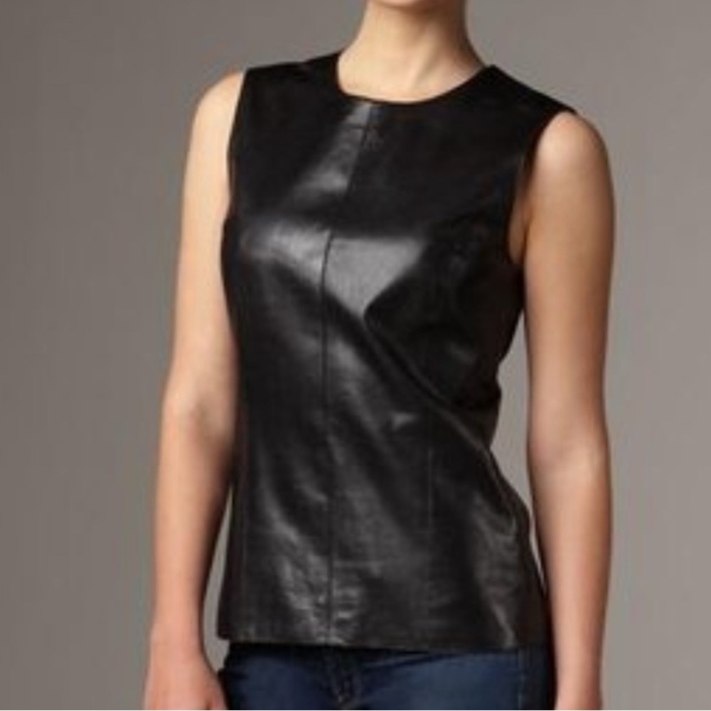 Vince leather shell vest size 4